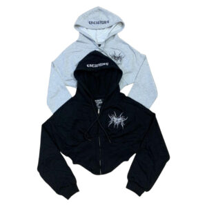 Girls Cropped Hoodie Gothic Crop Tops